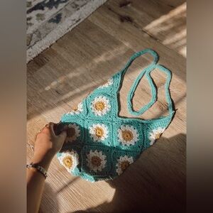 Handmade Crochet Sunflower Bag